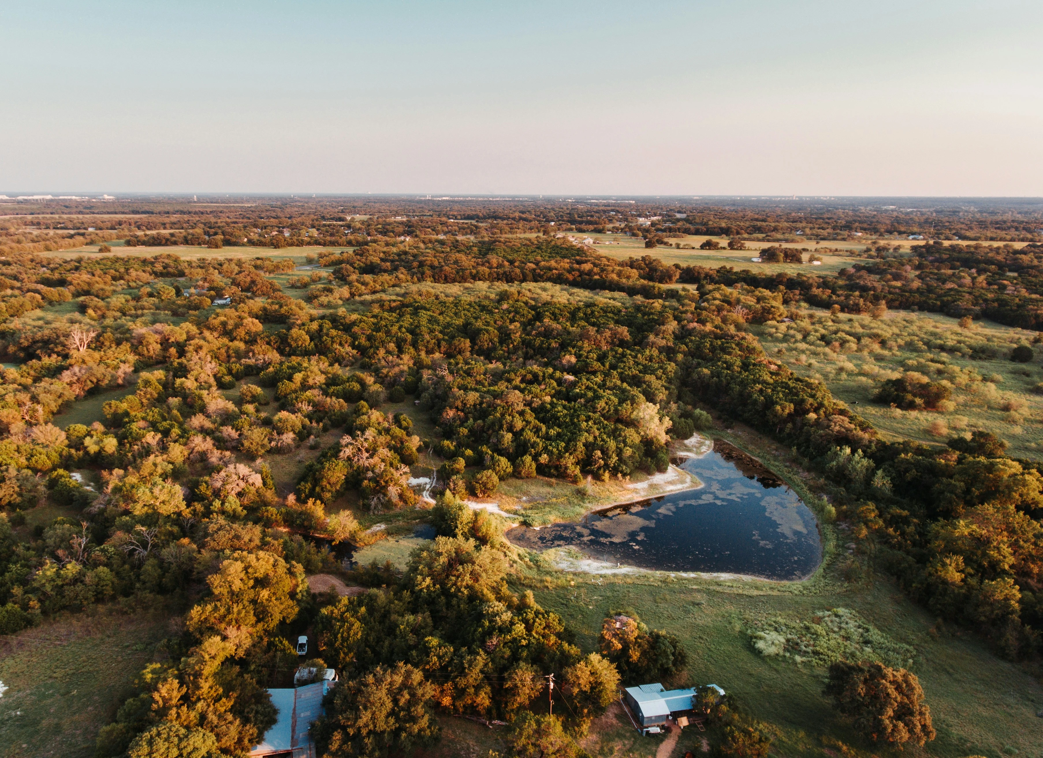 Aerial view of rural Uvalde County, Texas